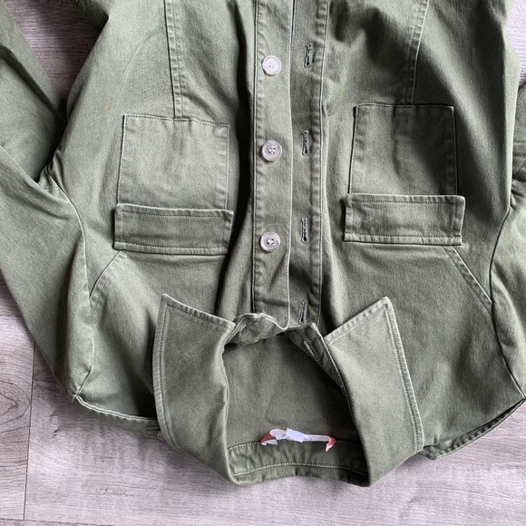 Scripted Military Peplum Jacket - Picture 3 of 4